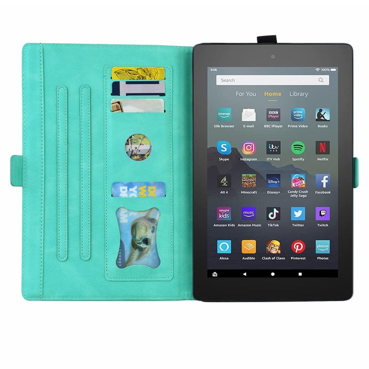 For Amazon Kindle Fire 7 2022 Love Butterfly Pattern Leather Tablet Case with Holder & Sleep