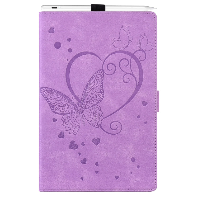 For Amazon Kindle Fire 7 2022 Love Butterfly Pattern Leather Tablet Case with Holder & Sleep