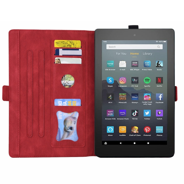 For Amazon Kindle Fire 7 2022 Love Butterfly Pattern Leather Tablet Case with Holder & Sleep