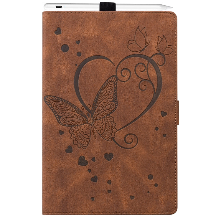 For Amazon Kindle Fire 7 2022 Love Butterfly Pattern Leather Tablet Case with Holder & Sleep