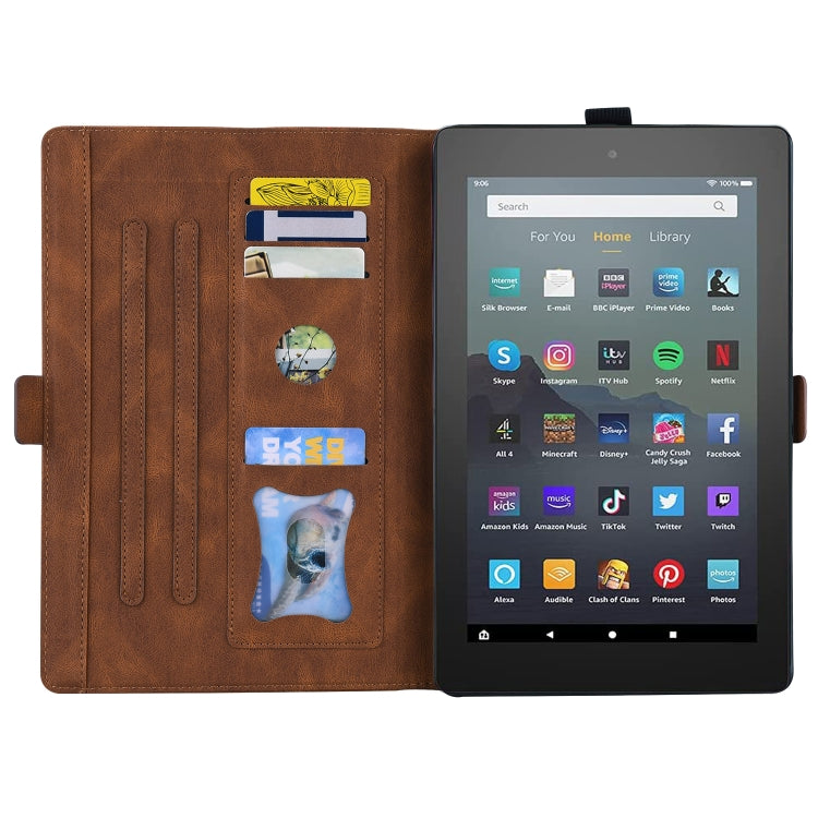 For Amazon Kindle Fire 7 2022 Love Butterfly Pattern Leather Tablet Case with Holder & Sleep