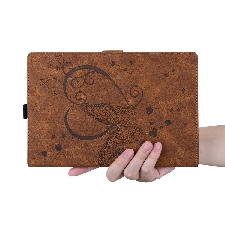 For Amazon Kindle Fire 7 2022 Love Butterfly Pattern Leather Tablet Case with Holder & Sleep