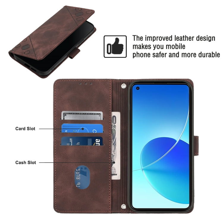For OPPO Reno6 5G Skin-feel Embossed Leather Phone Case