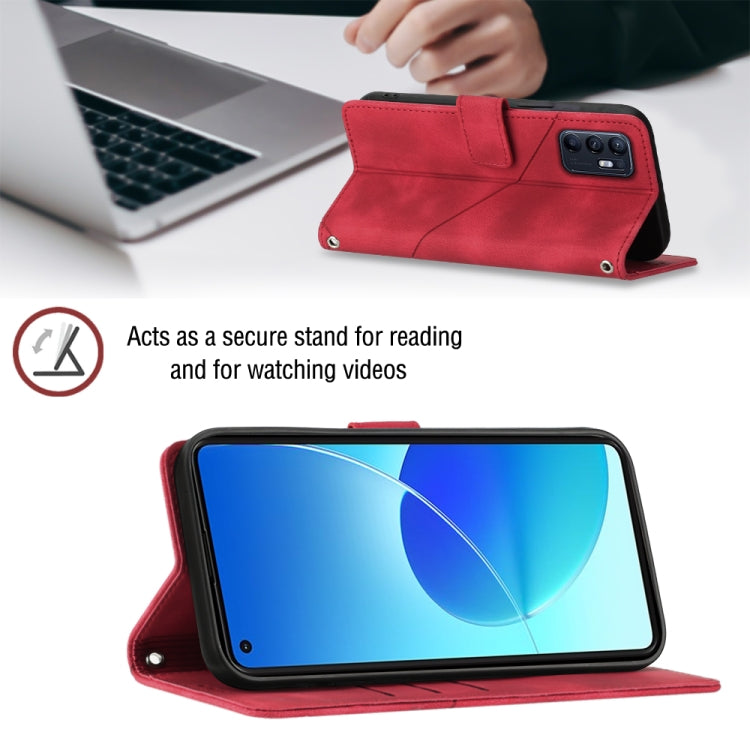 For OPPO Reno6 5G Skin-feel Embossed Leather Phone Case