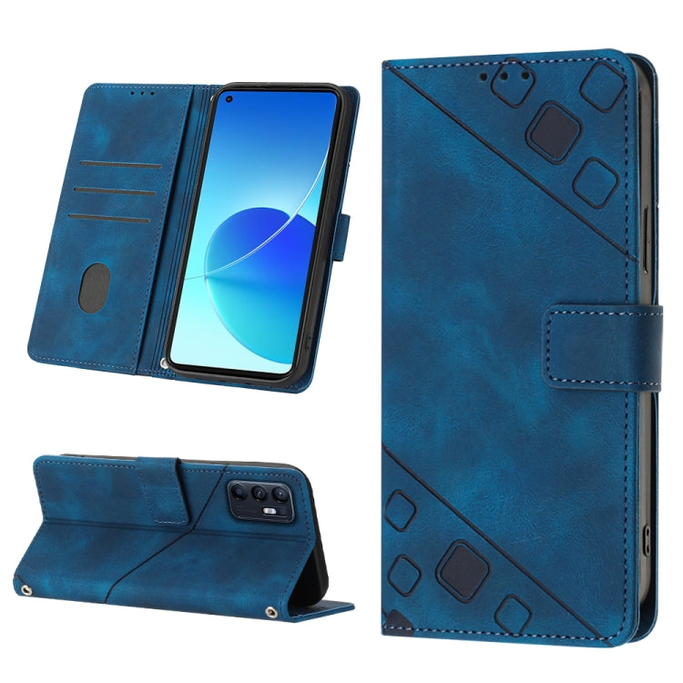 For OPPO Reno6 5G Skin-feel Embossed Leather Phone Case