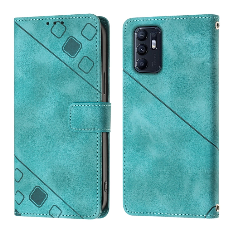 For OPPO Reno6 5G Skin-feel Embossed Leather Phone Case