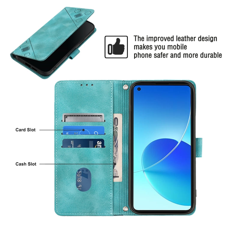 For OPPO Reno6 5G Skin-feel Embossed Leather Phone Case