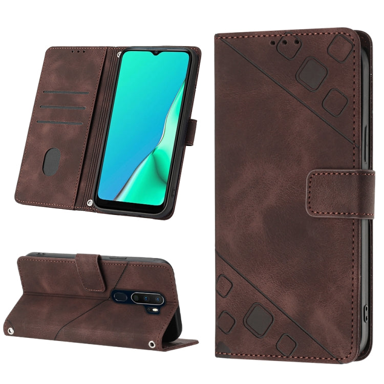 For OPPO A9 2020 / A5 2020 / A11X Skin-feel Embossed Leather Phone Case