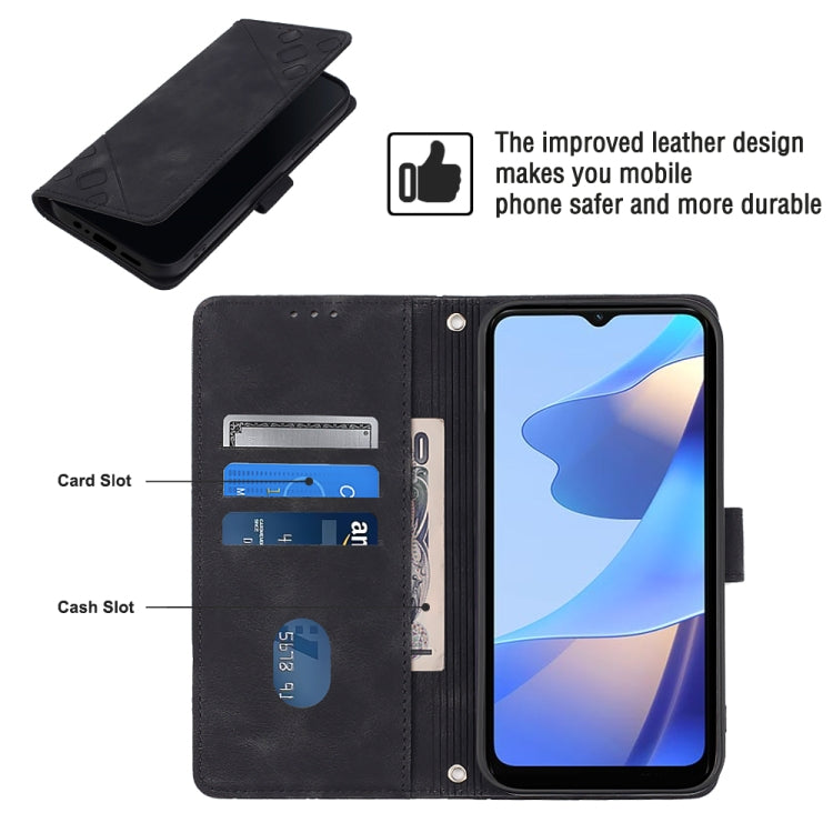 For OPPO A16 / A54S Skin-feel Embossed Leather Phone Case