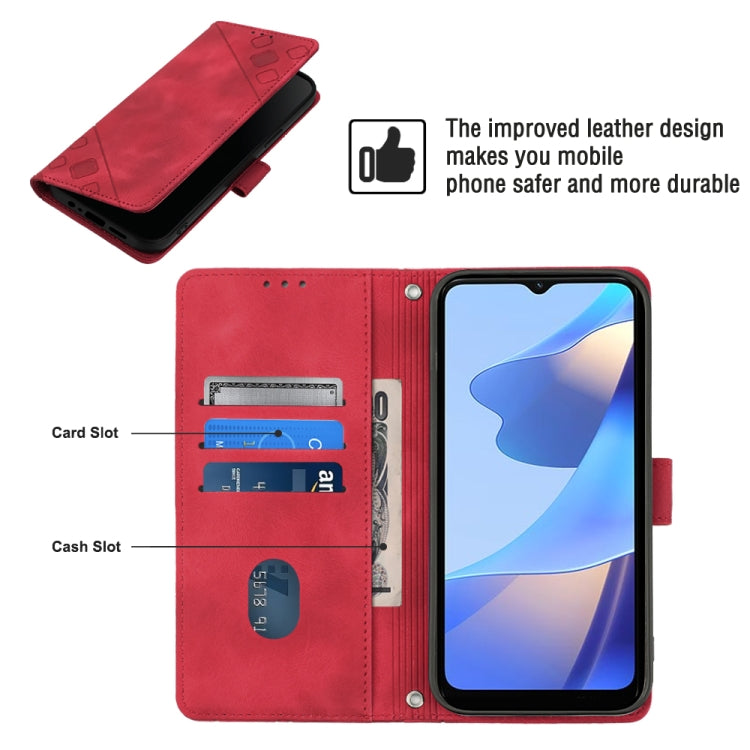 For OPPO A16 / A54S Skin-feel Embossed Leather Phone Case