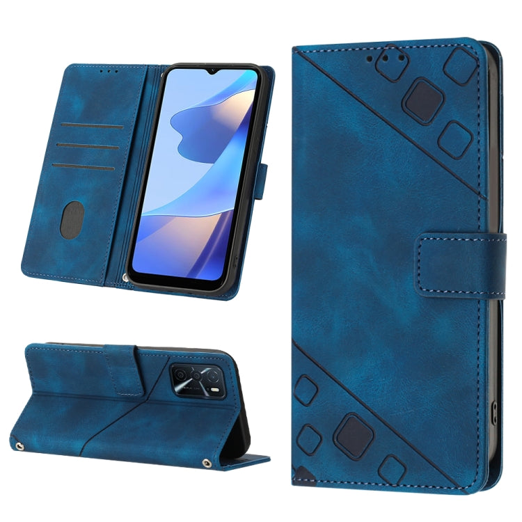 For OPPO A16 / A54S Skin-feel Embossed Leather Phone Case