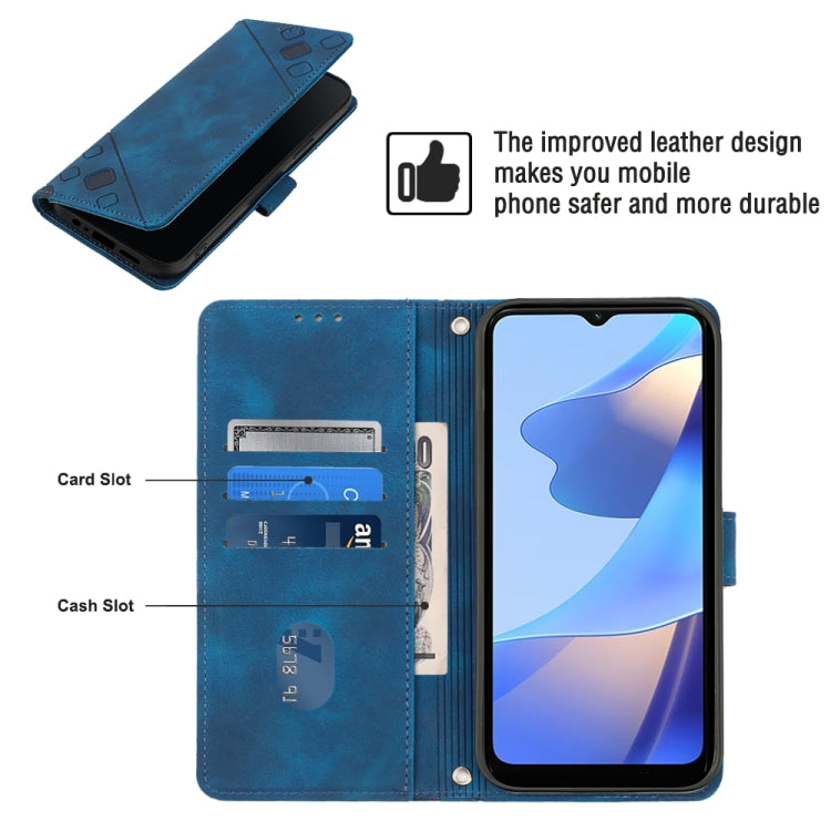 For OPPO A16 / A54S Skin-feel Embossed Leather Phone Case