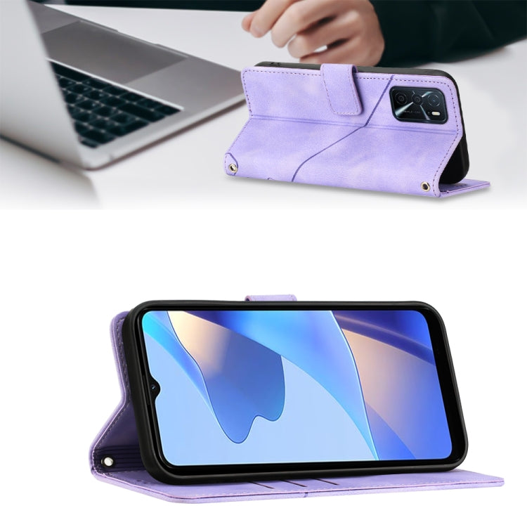 For OPPO A16 / A54S Skin-feel Embossed Leather Phone Case