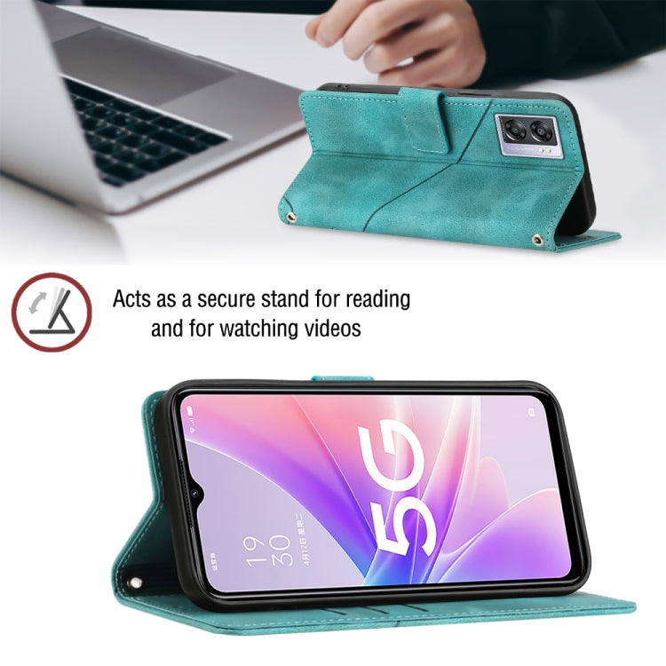 For OPPO A57 5G 2022 / Realme V23 / Narzo 50 5G / A77 5G / K10 5G Global / A57 4G / V23i Skin-feel Embossed Leather Phone Case