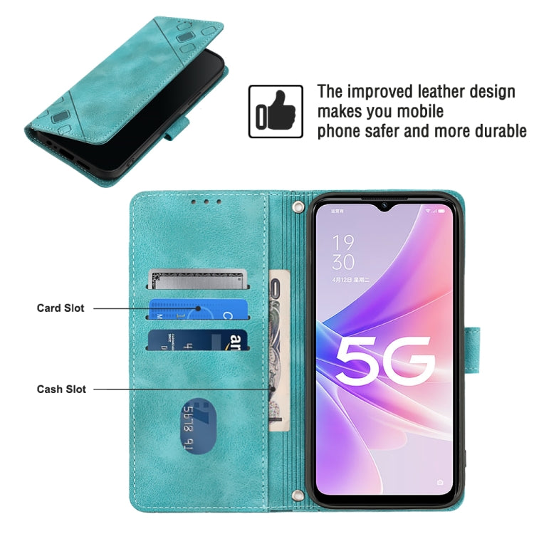 For OPPO A57 5G 2022 / Realme V23 / Narzo 50 5G / A77 5G / K10 5G Global / A57 4G / V23i Skin-feel Embossed Leather Phone Case