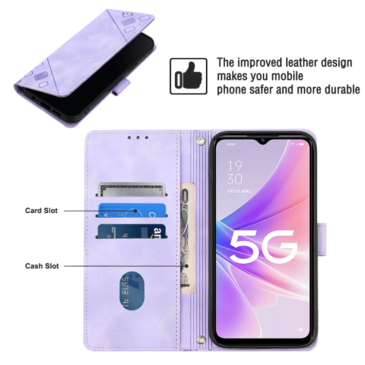 For OPPO A57 5G 2022 / Realme V23 / Narzo 50 5G / A77 5G / K10 5G Global / A57 4G / V23i Skin-feel Embossed Leather Phone Case