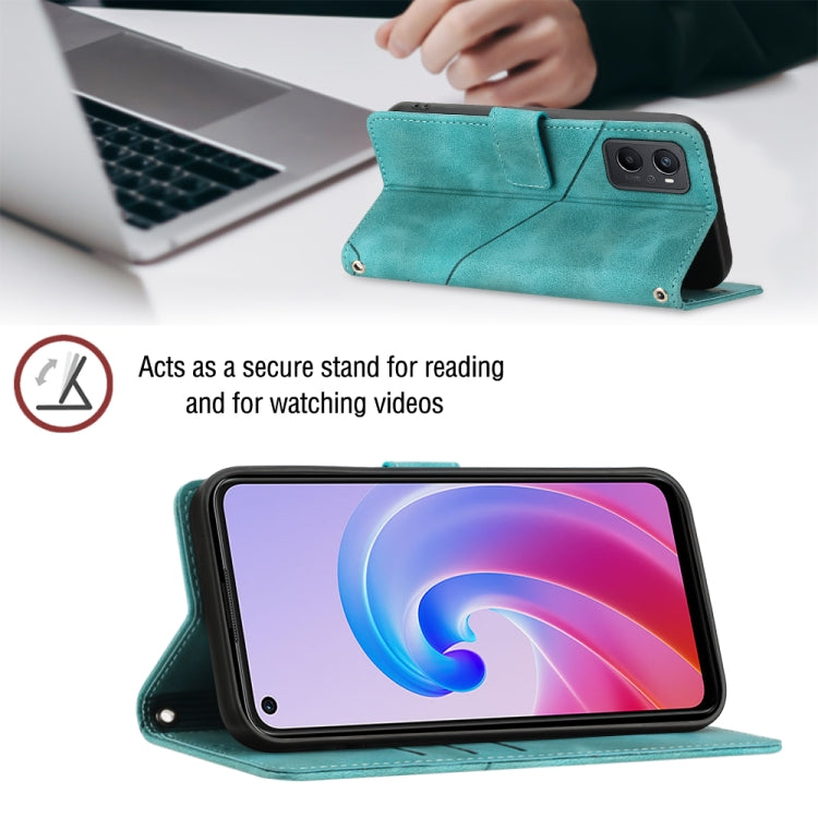 For OPPO A96 4G / A36 / A76 / Realme 9i Skin-feel Embossed Leather Phone Case