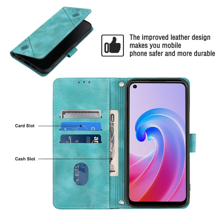 For OPPO A96 4G / A36 / A76 / Realme 9i Skin-feel Embossed Leather Phone Case