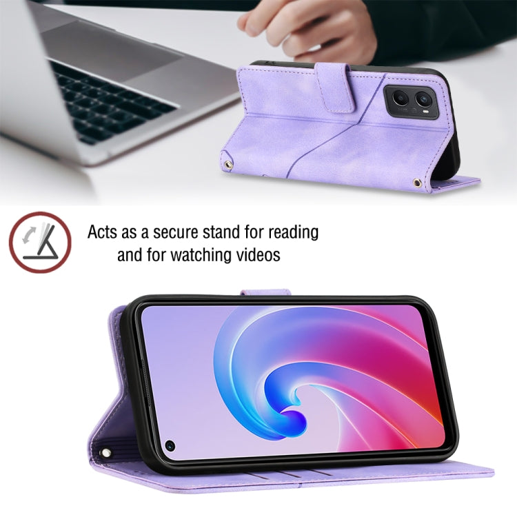 For OPPO A96 4G / A36 / A76 / Realme 9i Skin-feel Embossed Leather Phone Case