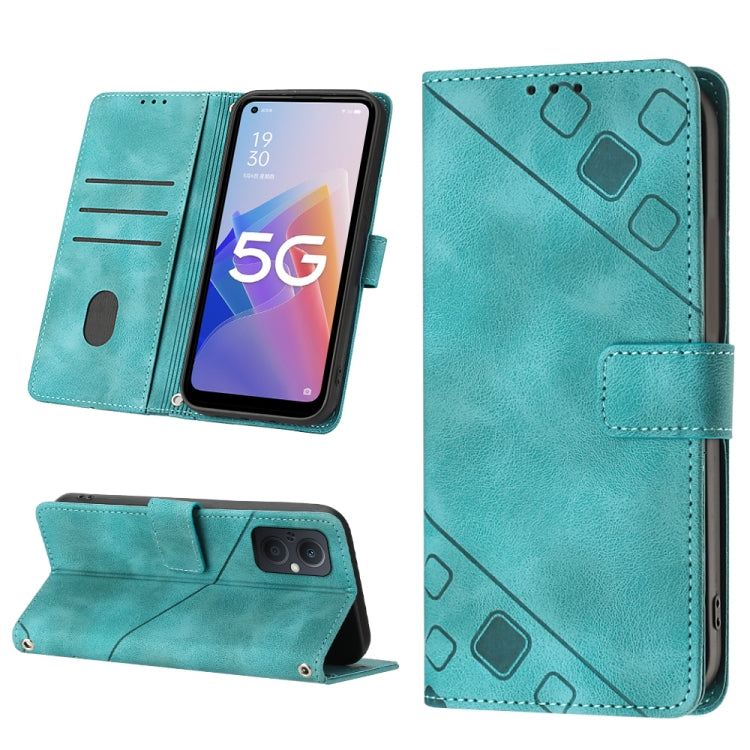 For OPPO A96 5G / Reno7z / Reno7 Lite 5G / F21 Pro 5G / Reno8 z / OnePlus Nord N20  Skin-feel Embossed Leather Phone Case