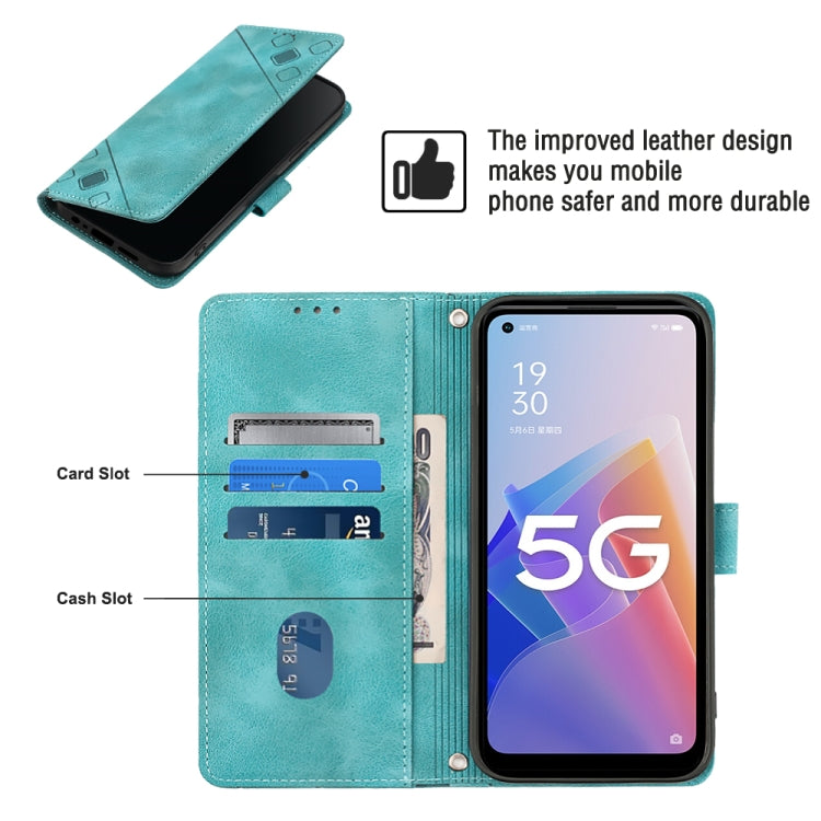For OPPO A96 5G / Reno7z / Reno7 Lite 5G / F21 Pro 5G / Reno8 z / OnePlus Nord N20  Skin-feel Embossed Leather Phone Case