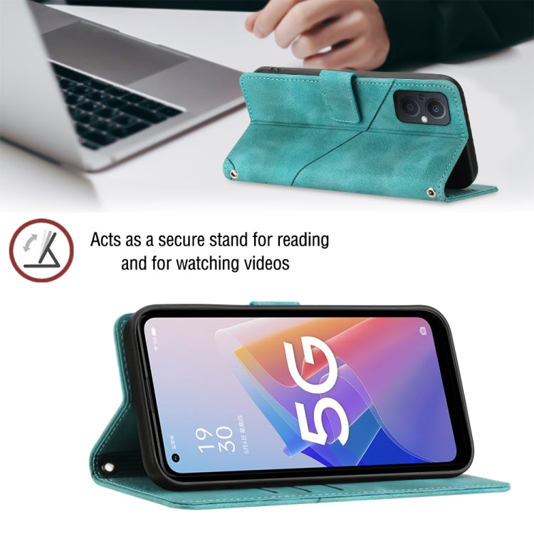 For OPPO A96 5G / Reno7z / Reno7 Lite 5G / F21 Pro 5G / Reno8 z / OnePlus Nord N20  Skin-feel Embossed Leather Phone Case