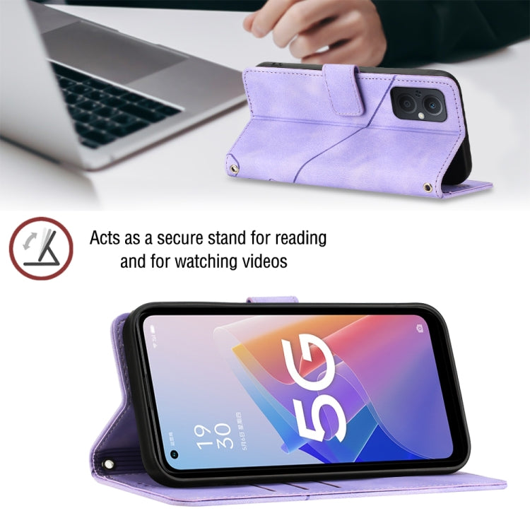 For OPPO A96 5G / Reno7z / Reno7 Lite 5G / F21 Pro 5G / Reno8 z / OnePlus Nord N20  Skin-feel Embossed Leather Phone Case