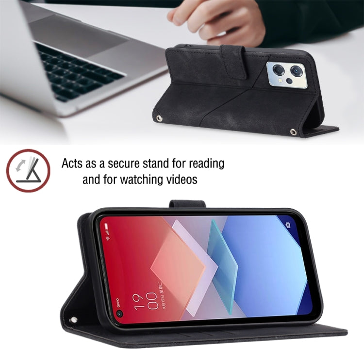 For OPPO K10X / Realme 9 Pro Skin-feel Embossed Leather Phone Case