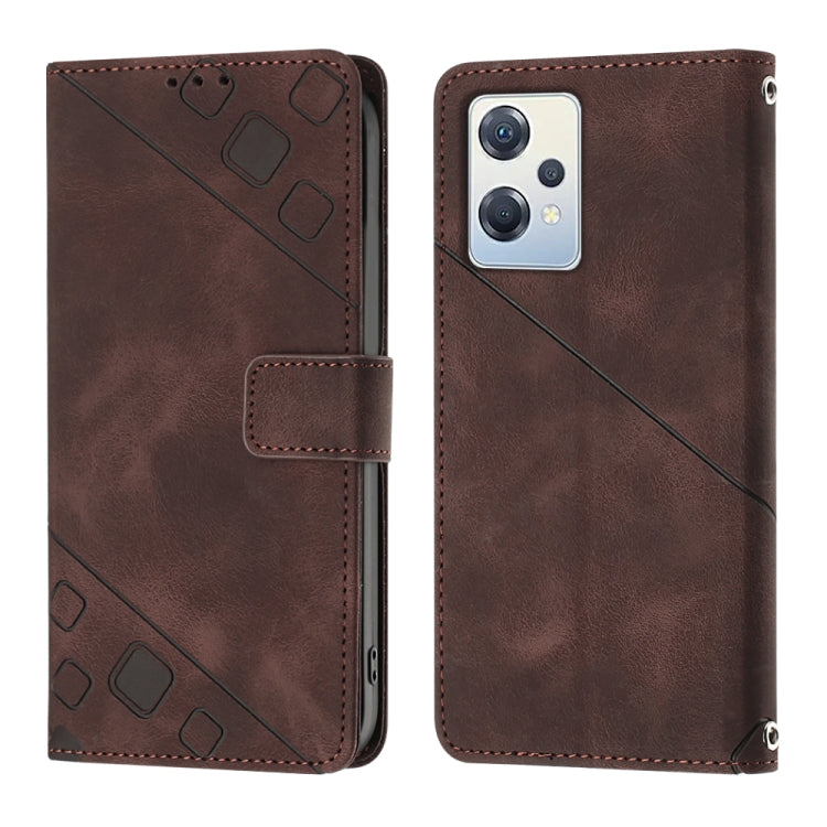 For OPPO K10X / Realme 9 Pro Skin-feel Embossed Leather Phone Case