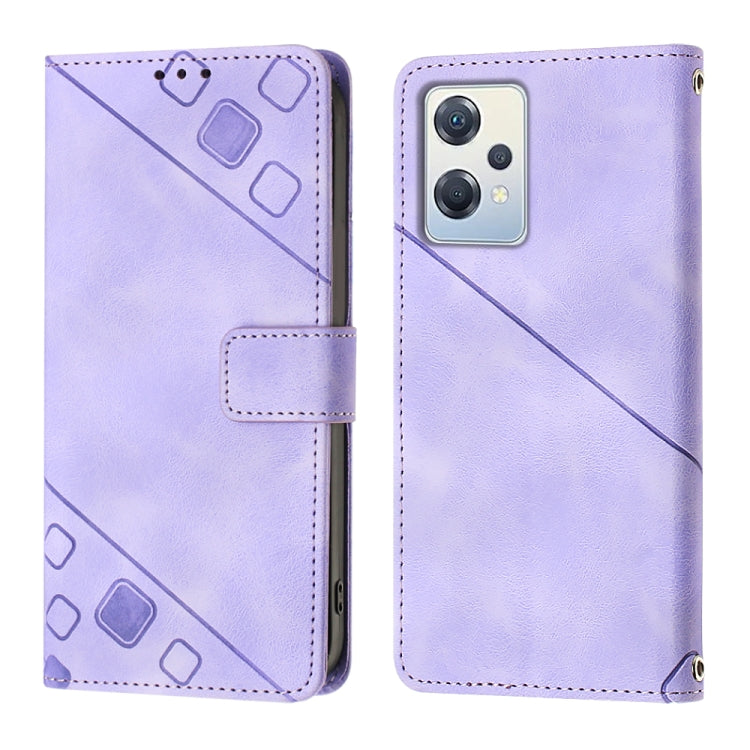 For OPPO K10X / Realme 9 Pro Skin-feel Embossed Leather Phone Case