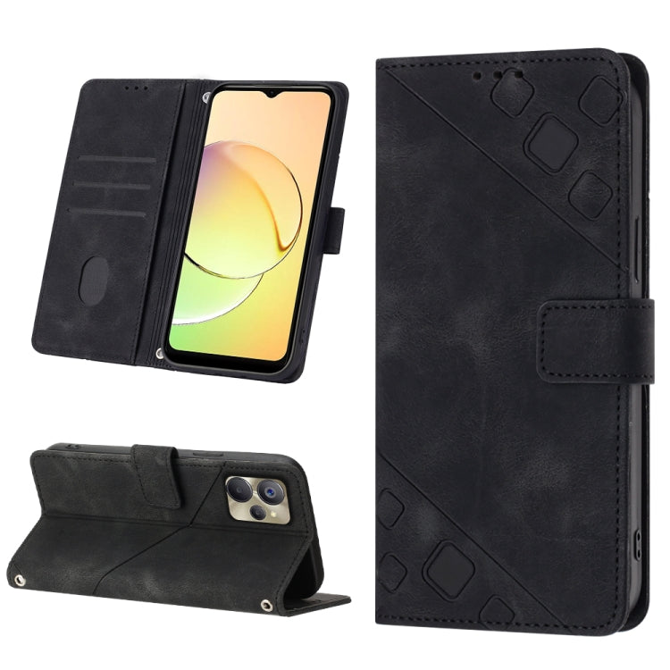 For Realme 10 Skin-feel Embossed Leather Phone Case