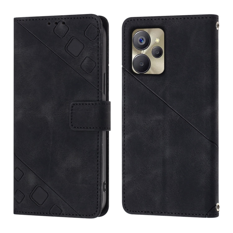 For Realme 10 Skin-feel Embossed Leather Phone Case