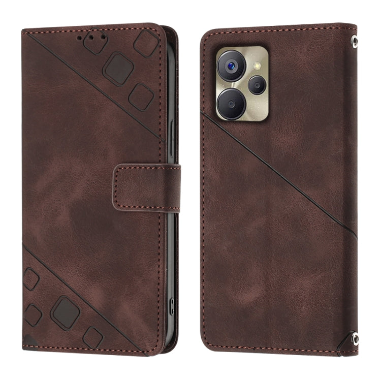 For Realme 10 Skin-feel Embossed Leather Phone Case