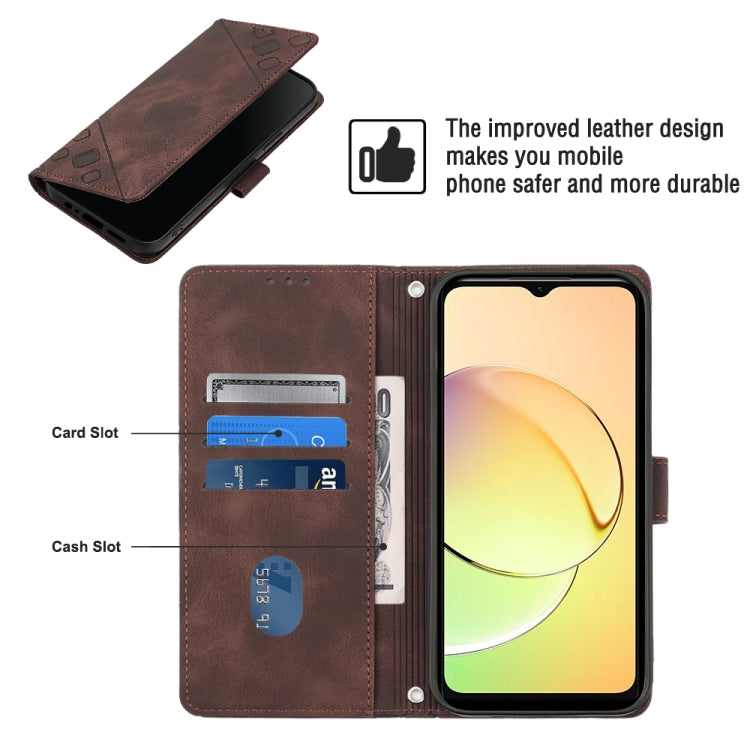 For Realme 10 Skin-feel Embossed Leather Phone Case