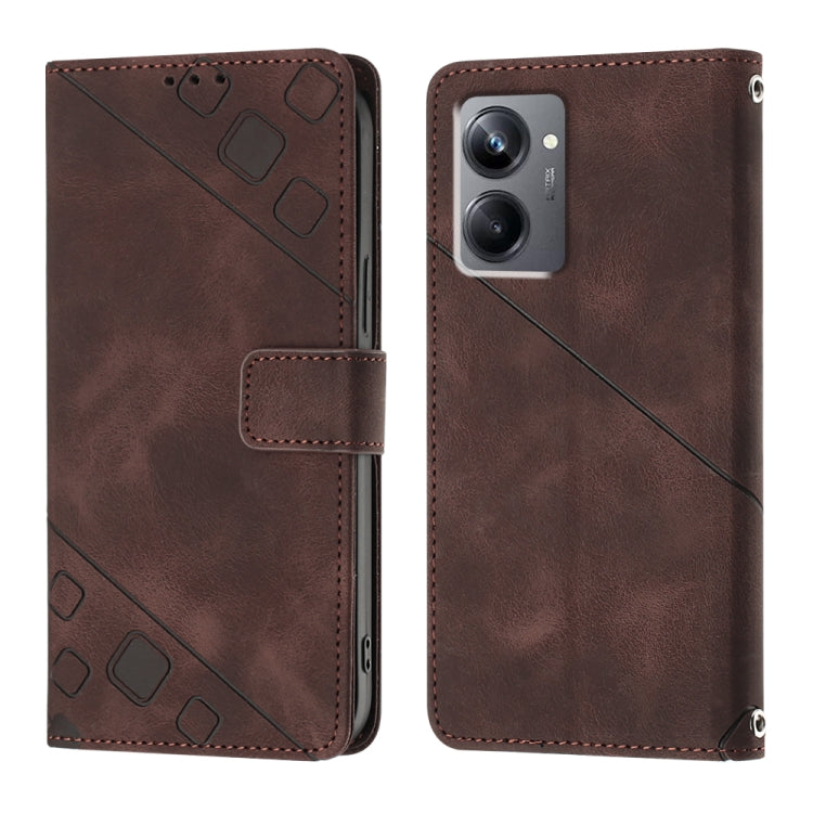 For Realme 10 Pro Skin-feel Embossed Leather Phone Case