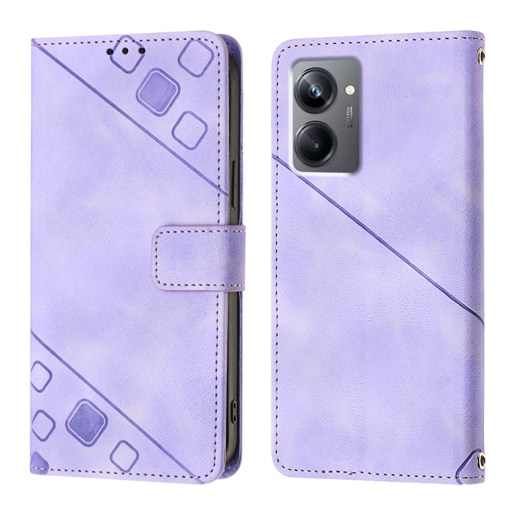 For Realme 10 Pro Skin-feel Embossed Leather Phone Case