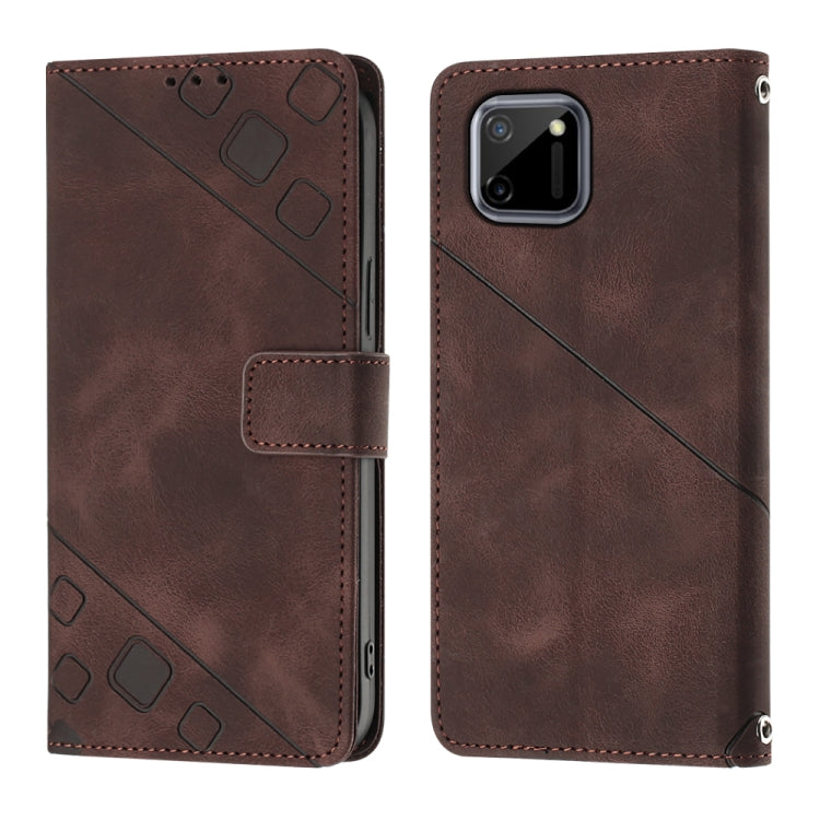For Realme C11 Skin-feel Embossed Leather Phone Case