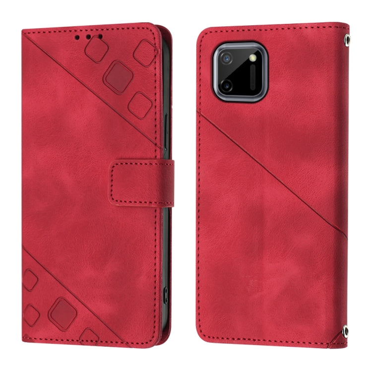 For Realme C11 Skin-feel Embossed Leather Phone Case