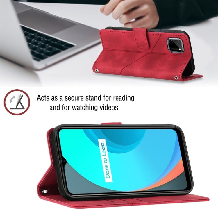 For Realme C11 Skin-feel Embossed Leather Phone Case