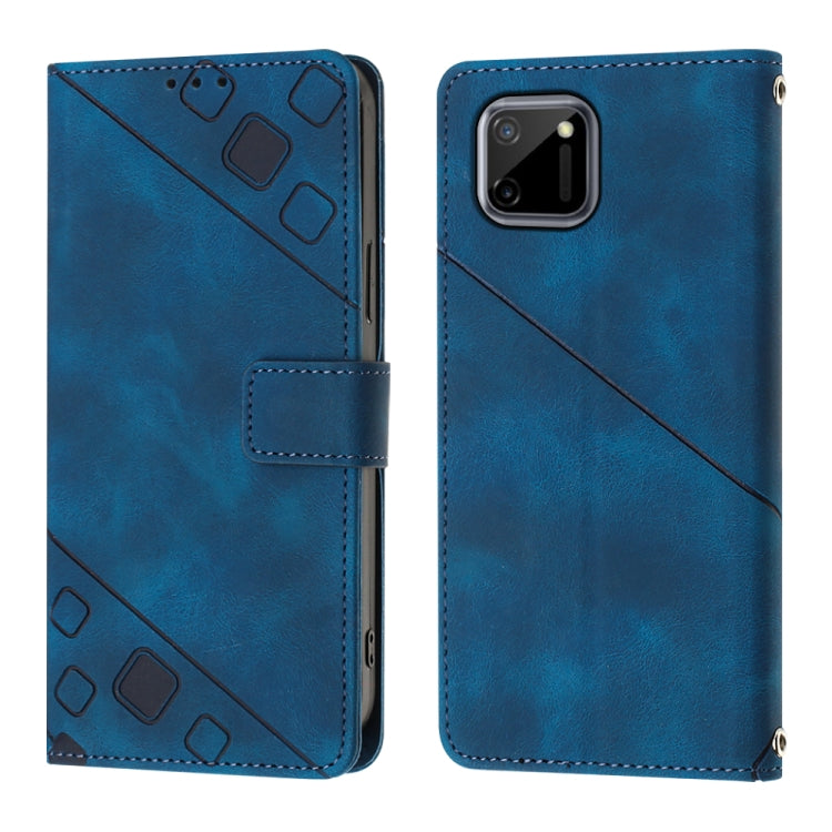 For Realme C11 Skin-feel Embossed Leather Phone Case