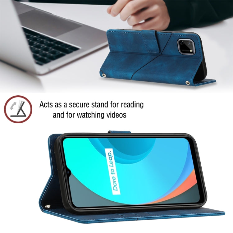 For Realme C11 Skin-feel Embossed Leather Phone Case