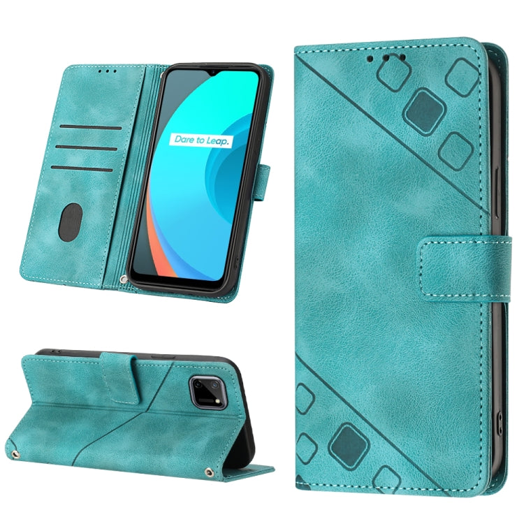 For Realme C11 Skin-feel Embossed Leather Phone Case