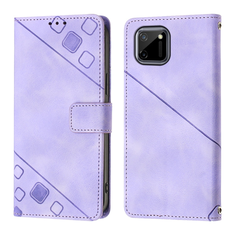 For Realme C11 Skin-feel Embossed Leather Phone Case