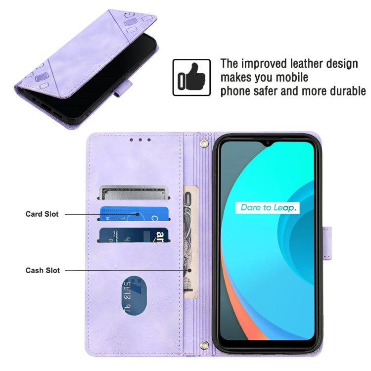 For Realme C11 Skin-feel Embossed Leather Phone Case