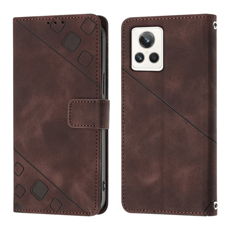 For Realme GT2 Explorer Master Skin-feel Embossed Leather Phone Case