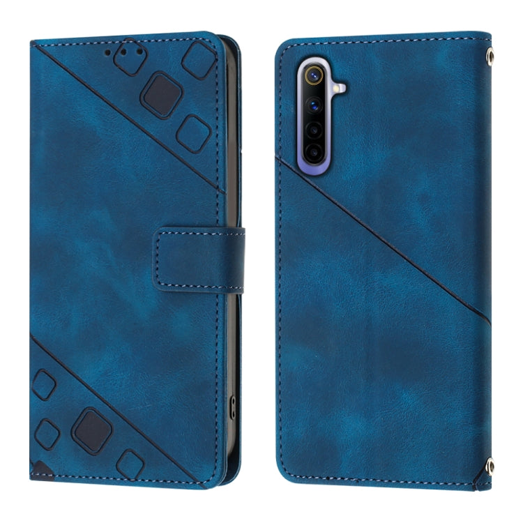For Realme 6 Skin-feel Embossed Leather Phone Case