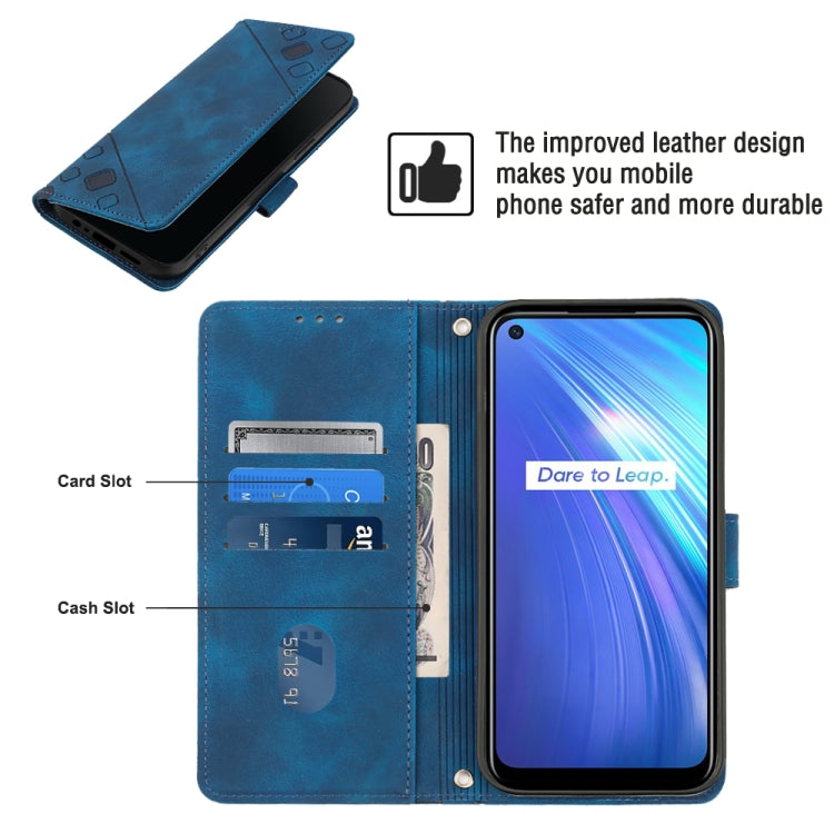 For Realme 6 Skin-feel Embossed Leather Phone Case