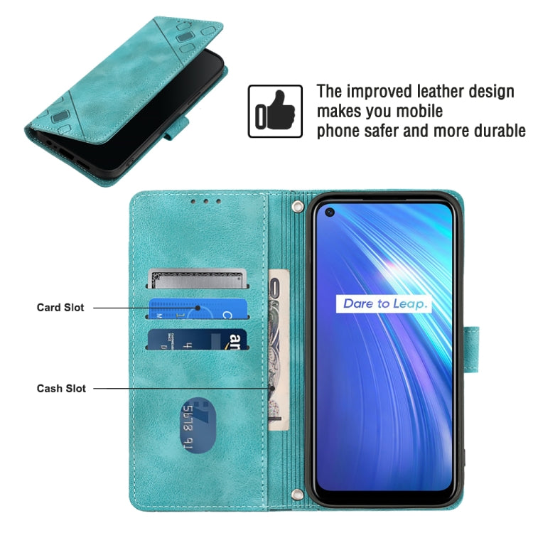 For Realme 6 Skin-feel Embossed Leather Phone Case