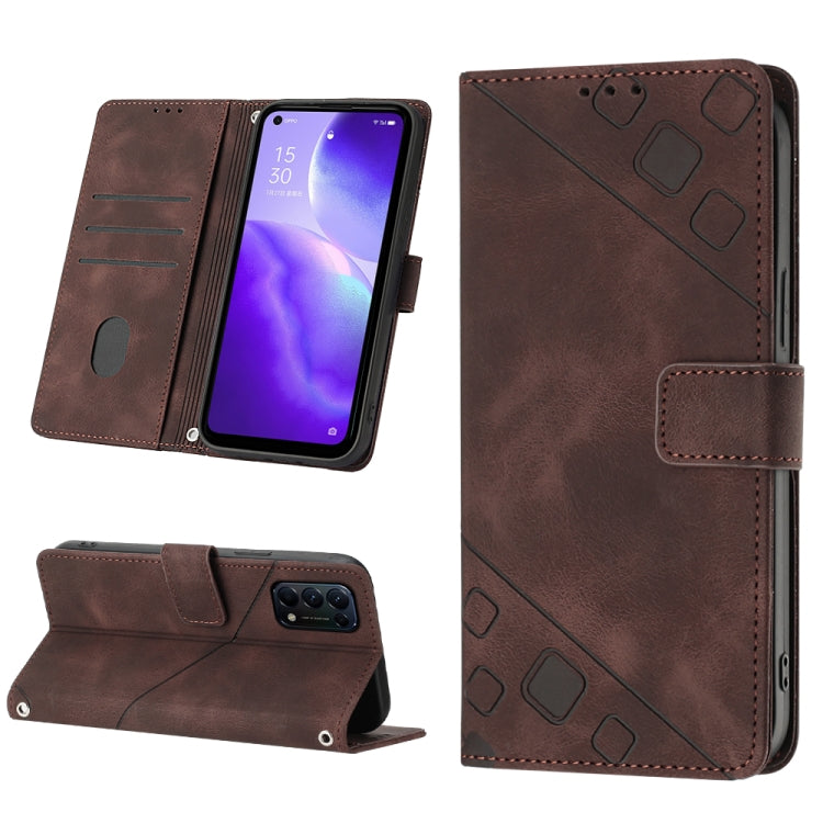 For OPPO Reno5 A Skin-feel Embossed Leather Phone Case