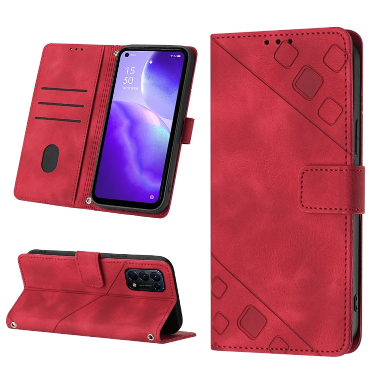 For OPPO Reno5 A Skin-feel Embossed Leather Phone Case